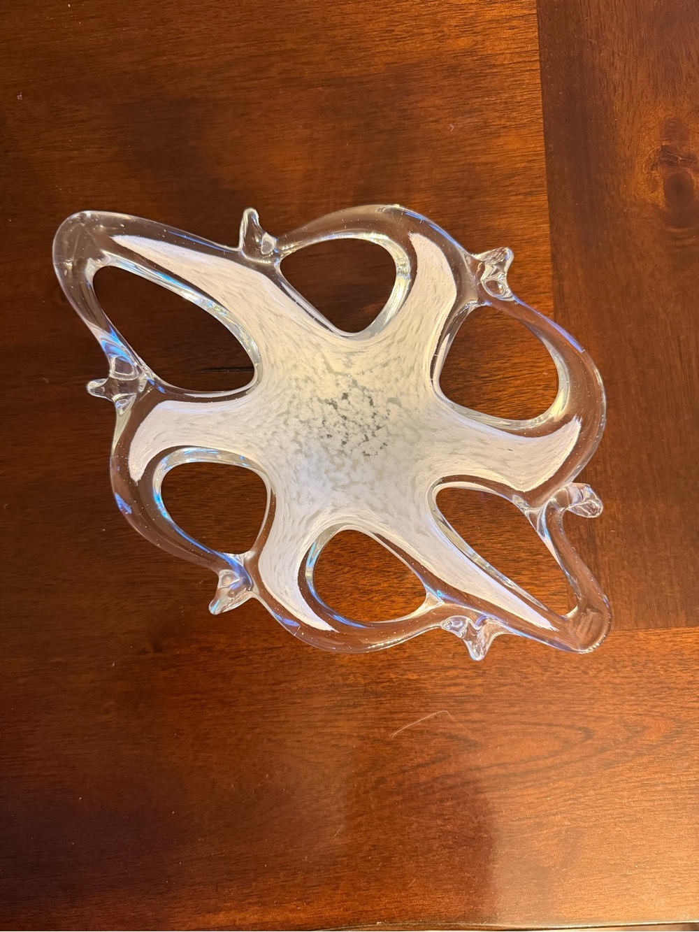 Vintage Murani starfish dish.  Clear and white design.  Great decorative piece.